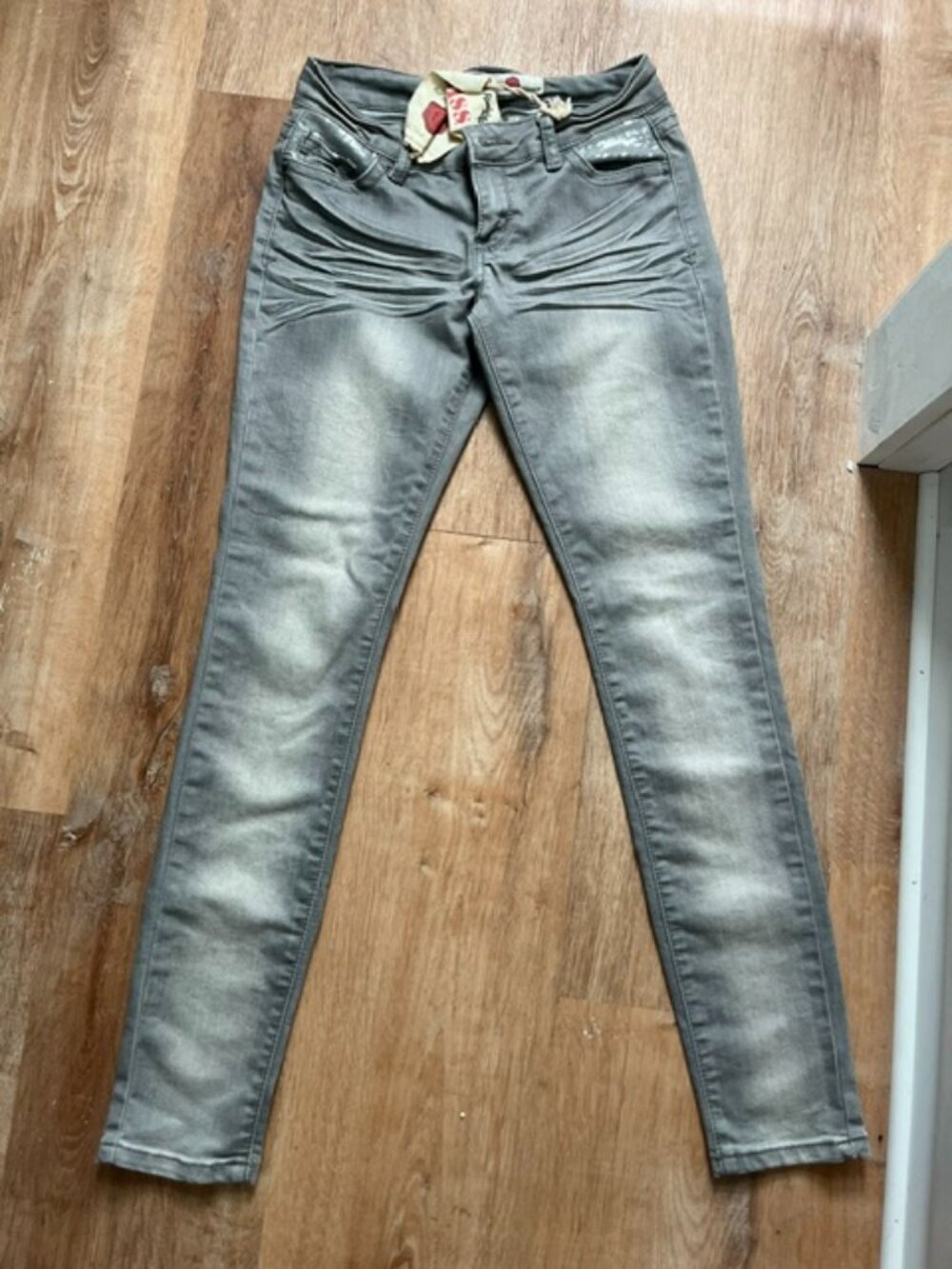 1st Kiss gray jeans with sequin details size 5